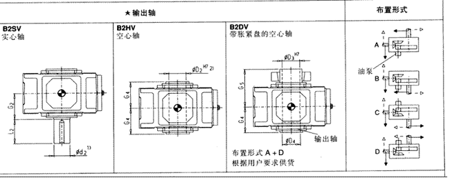 直交軸齒輪箱二級傳動(dòng)立式安裝(類型B2.V)
