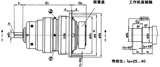 行星齒輪減速機(jī),JP系列行星齒輪減速器安裝尺寸